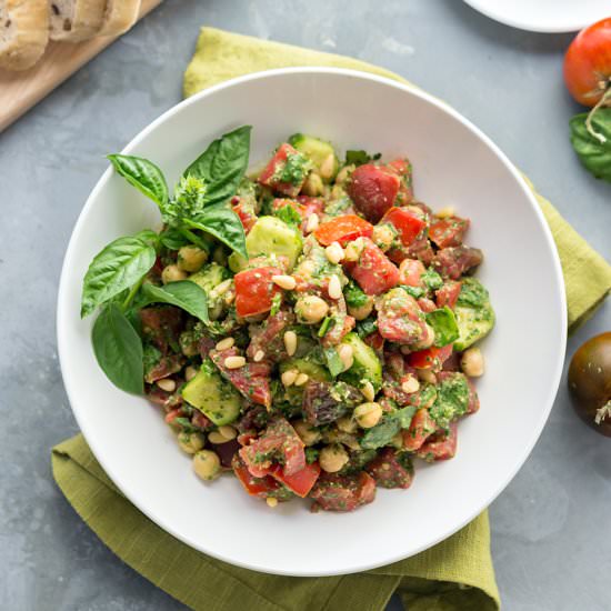 Pesto Tomato Chickpea Salad