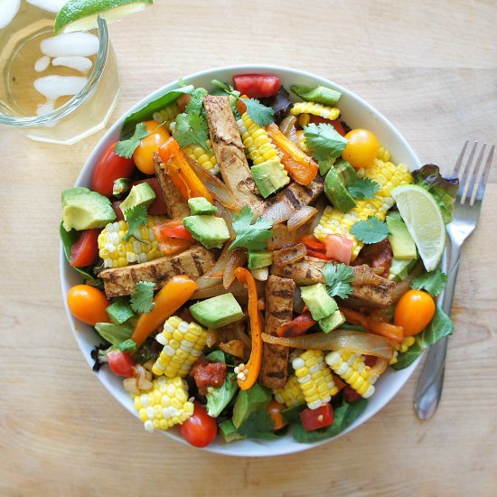 Vegan Chicken Fajita Salad