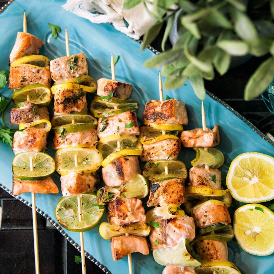 Salmon Lemon And Lime Skewers