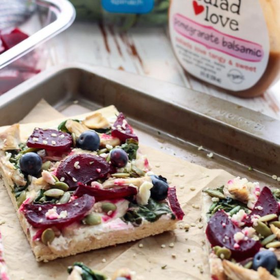 Chicken Beet Goat Cheese Flatbread