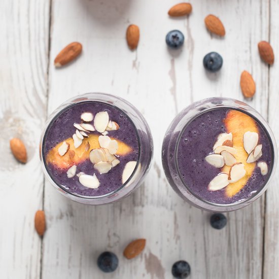 Blueberry Peach Almond Smoothie