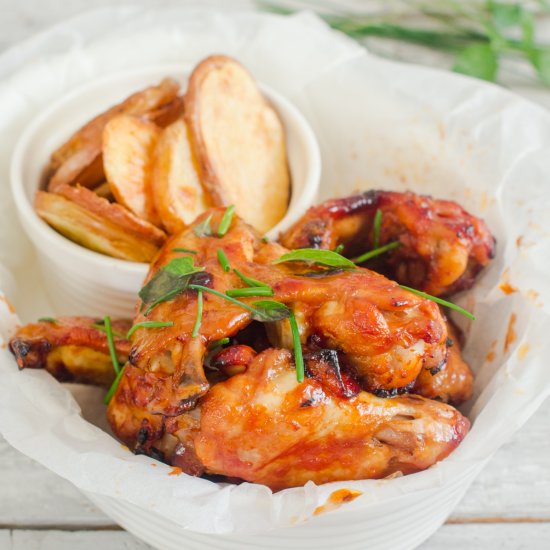 Sticky chicken wings