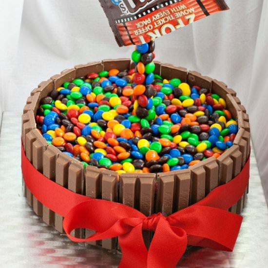 Gravity Defying M&M’s Kit Kat Cake