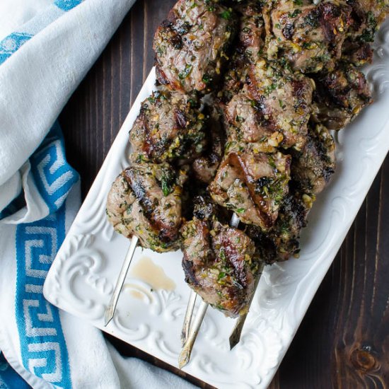 Grilled Herb-Crusted Lamb Kebabs