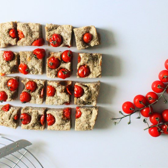 Focaccia with cherry tomatoes