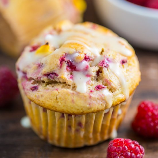 Raspberry Peach Muffins