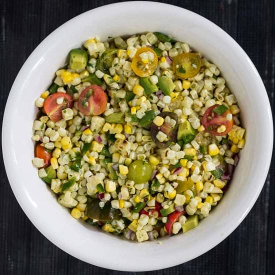 Grilled Corn Avocado Salad