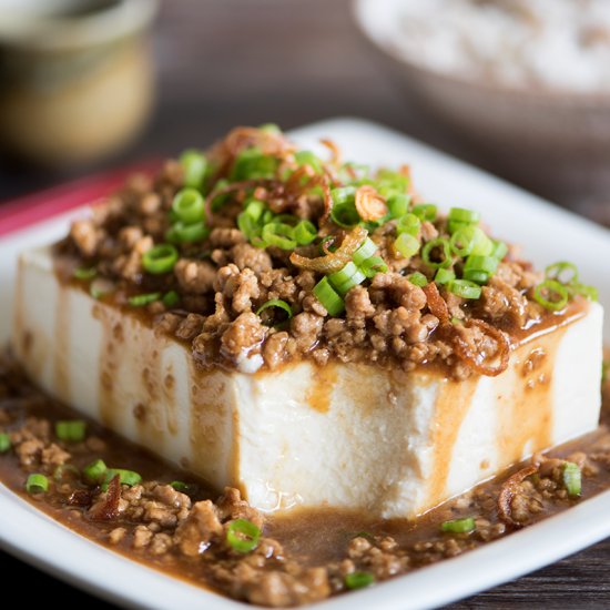 Stir Fry Pork Over Tofu