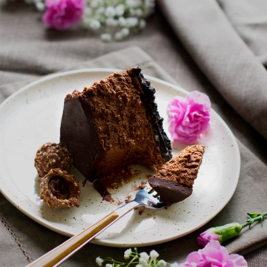 No Bake Ferrero Rocher Mousse Cake