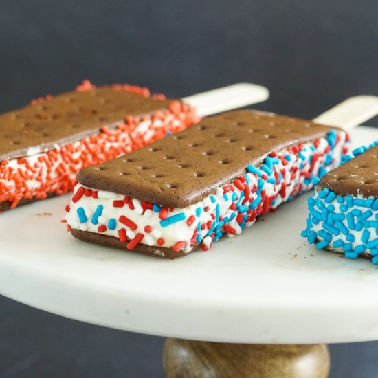 Red, White and Blue Ice Cream Pops