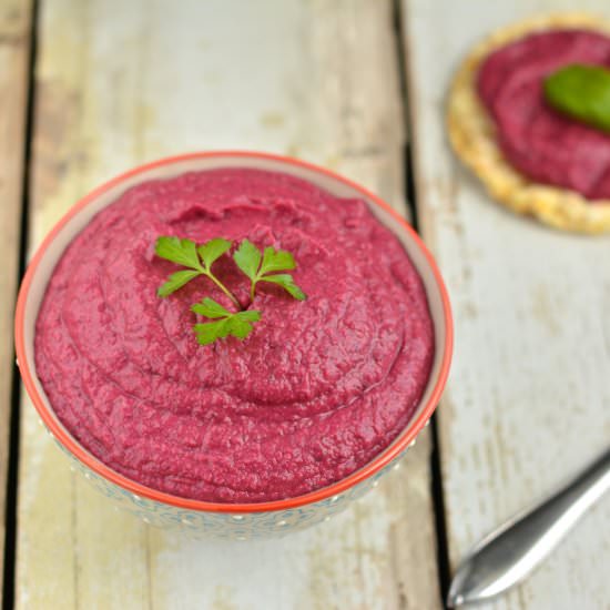 Oil-Free Beet-Red Bean Hummus