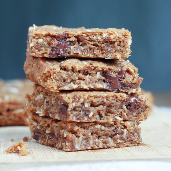 Coconut Chocolate Chunk Blondies