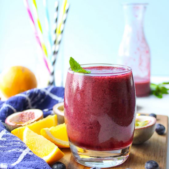 Passion Fruit & Blueberry Smoothie