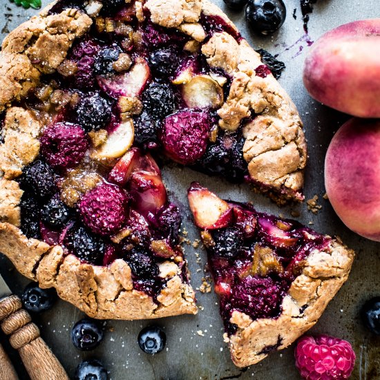 Berry Galette with Rhubarb