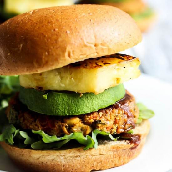 Hawaiian Chickpea Veggie Burgers