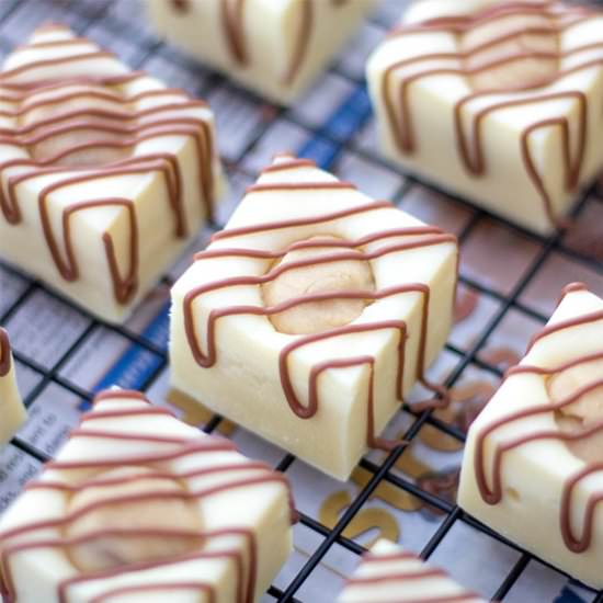 White Chocolate Cookie Dough Fudge