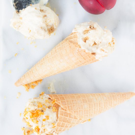 Gingernut and Nectarine Ice Cream