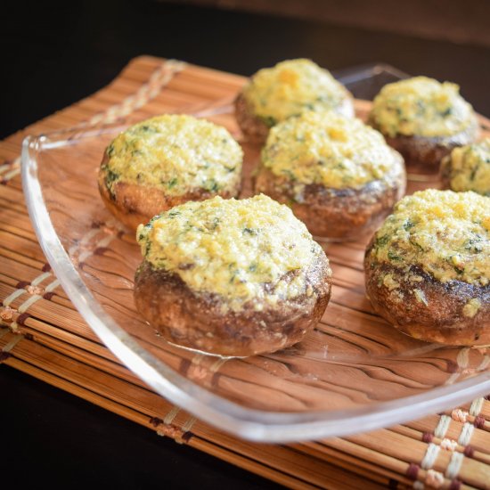 Cheese Spinach Stuffed Mushrooms