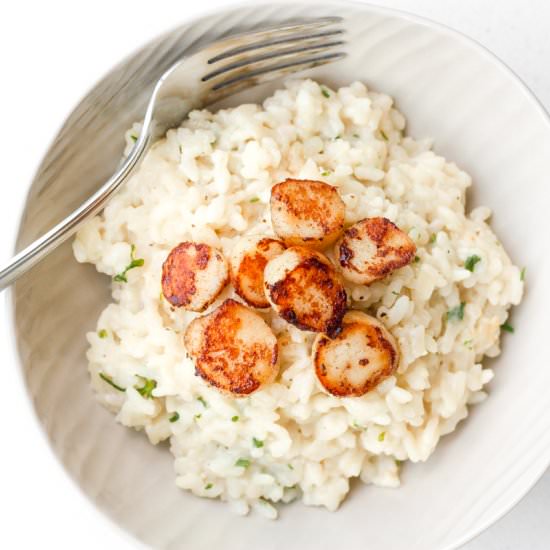 Parmesan Risotto with Scallops