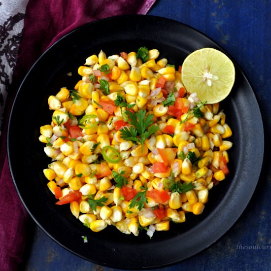 Tangy corn chaat