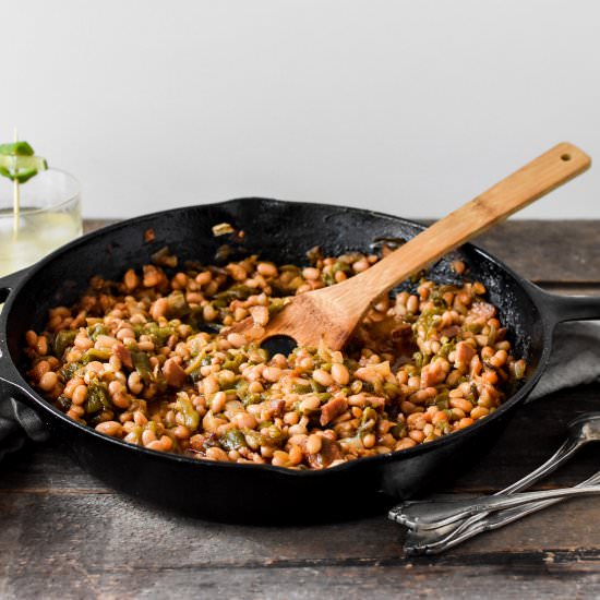 Hatch Green Chile Baked Beans