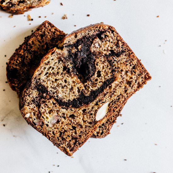 Espresso Fudge Swirled Banana Bread