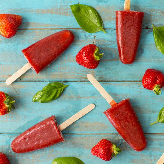 Strawberry margarita ice lollies