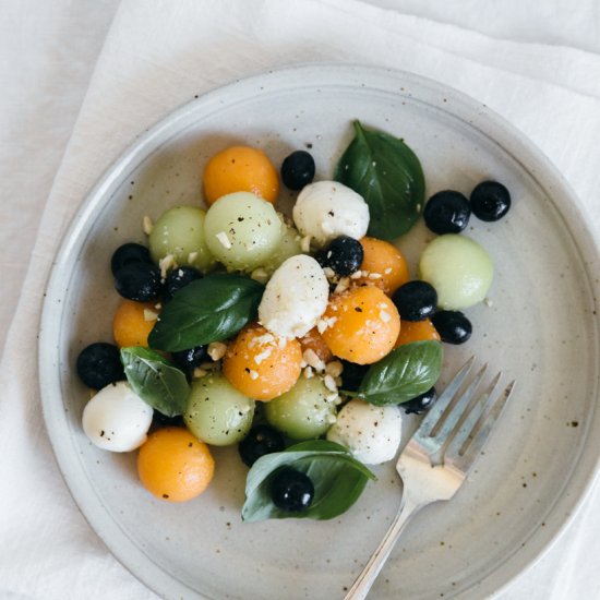 Melon Mozzarella Salad with Basil