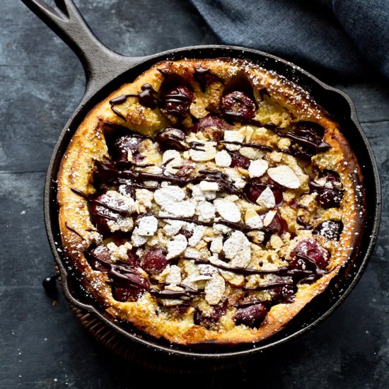 Cherry Almond Baby Dutch Pancake