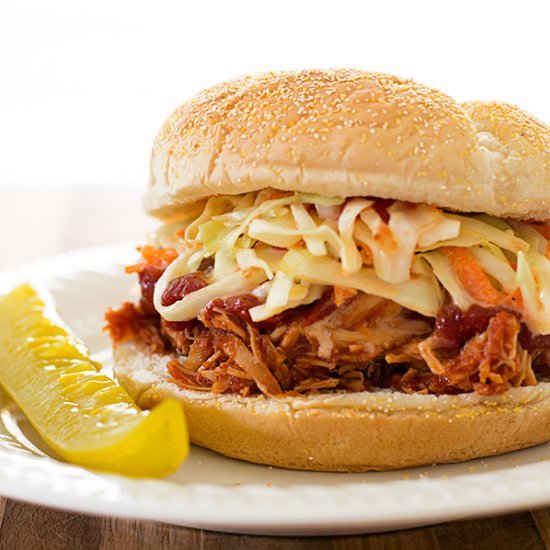 Slow Cooker BBQ Chicken Sandwiches