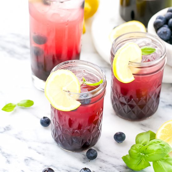 Homemade Blueberry Basil Lemonade