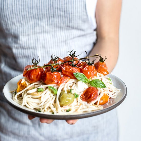 Brown Rice Caprese Spaghetti