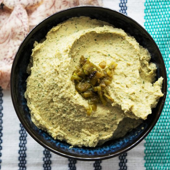 Hatch Chile and Cilantro Hummus