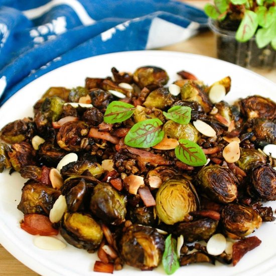 Roasted Sprouts with Crispy Lentils