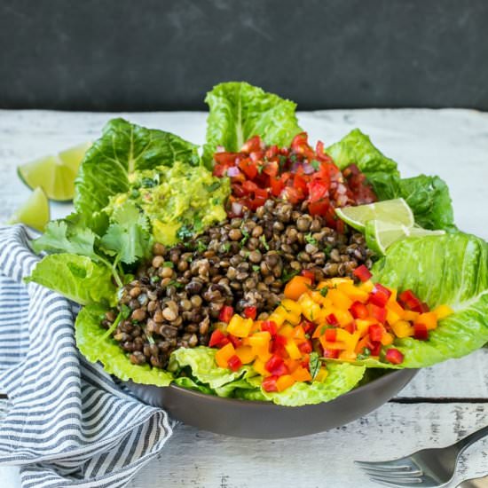 5-Minute Lentil Taco Bowl