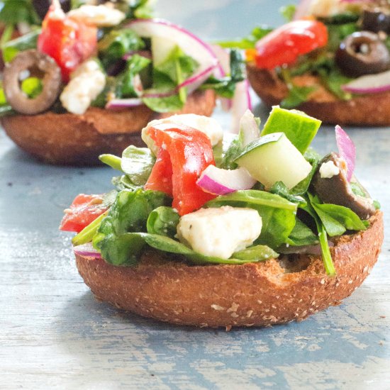 Spinach Salad On A Bagel