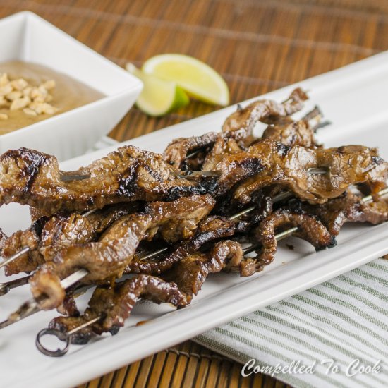 Beef Skewers with Peanut Sauce