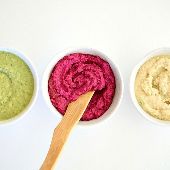 Sprouted Chickpea Hummus Trio