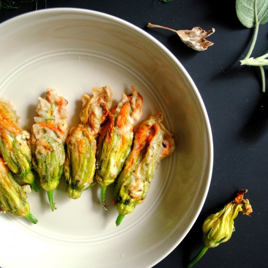 Stuffed Ricotta Squash Blossoms