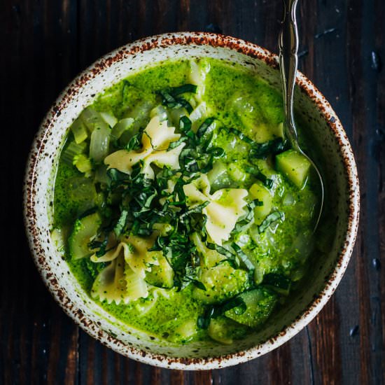 Green Pesto Vegetable Soup