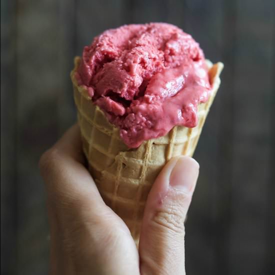 Lemon Raspberry Frozen Yogurt