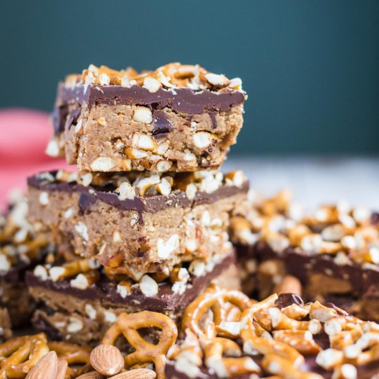 Almond Butter Pretzel Bars