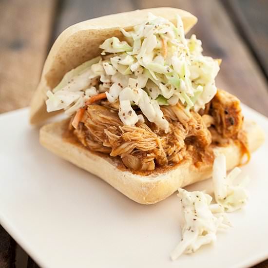 Slow Cooker BBQ Chicken Sandwiches