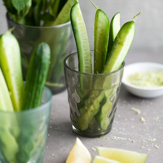 Cucumber Spears w/ Citrus Mint Salt