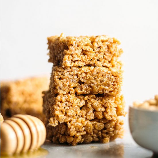 Almond Butter Rice Crispy Bars