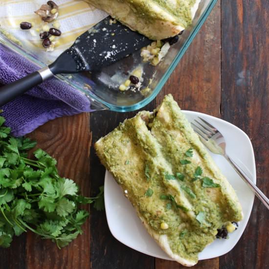 corn and goat cheese enchiladas