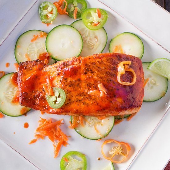 Grilled Salmon with Honey-Sriracha