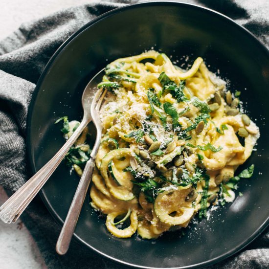 Zoodles with Creamy Corn Sauce