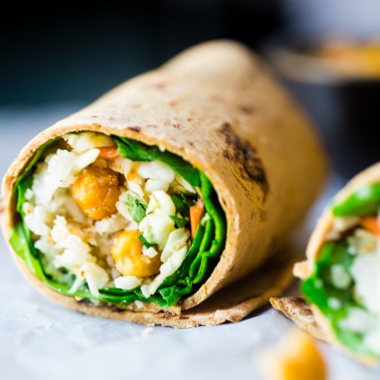 Honey Garlic Roasted Chickpea Wrap