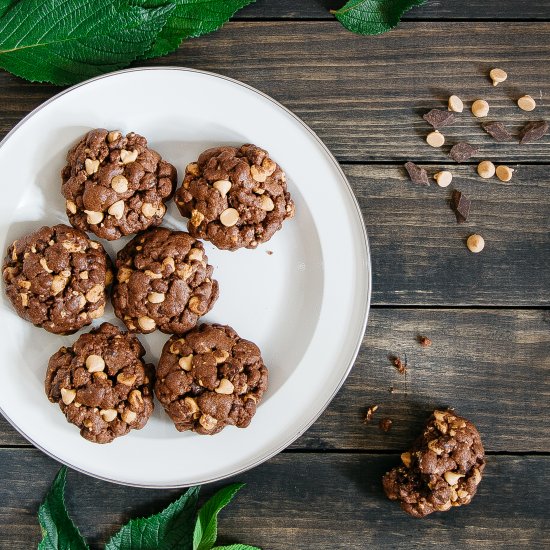 Dark Chocolate PB Chip Cookies